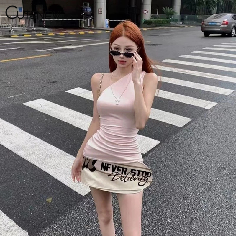 Cutenew Streetwear ชุดผู้หญิงฤดูร้อนเสื้อกล้าม + กระโปรงพิมพ์ลายชุดสองชิ้น Y2K