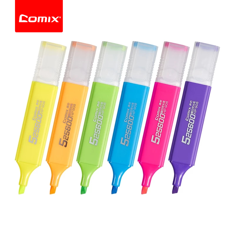 Comix ปากกาเน้นข้อความหลากสี (1-4 มม.) - ปากกาเน้นข้อความอเนกประสงค์และใช้งานง่ายสำหรับการเน้นข้อความที่ชัดเจนและสดใส เหมาะสำหรับโรงเรียน สำนักงาน และบ้าน ชิ้นเดียว