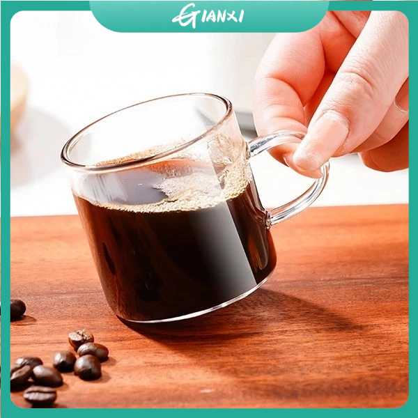 【ราคาไม่แพงและดี】130ml 150ml mini จับแก้วน้ำแก้ว กาแฟนม ถ้วยกาแฟเอสเปรสโซ ถ้วยชาขนาดเล็กที่ทำจากแก้ว ชามซอสแก้ว แว่นตา Glass Cup