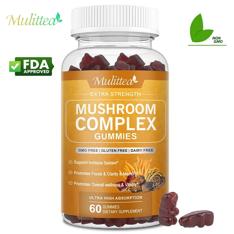 Mulittea Mushroom Complex Gummies เห็ดคอมเพล็กซ์ กัมมี่ บูสเตอร์สมอง ภูมิคุ้มกัน ซัพพอร์ต และบรรเทาความเครียด