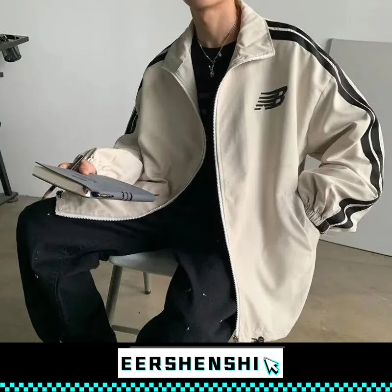 EERSHENSHI เสื้อโค้ทผู้ชายลายเกรดสูงลําลองแบรนด์แฟชั่นอเมริกันทอดถนนด้านบน