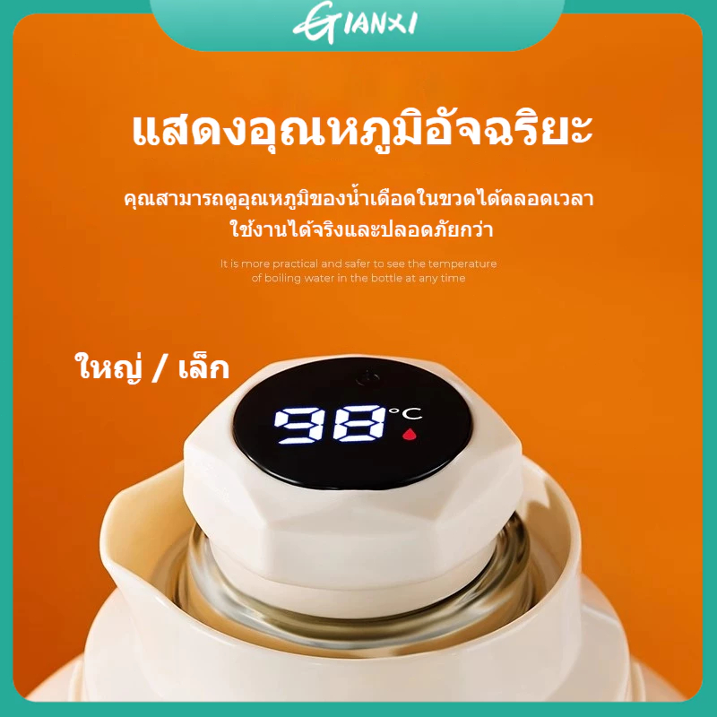 ขนาด จุกขวดน้ำร้อน แสดงอุณหภูมิ จุกขวดน้ำเปิด ปลั๊กสแตนเลส ฝาครอบกาต้มน้ำ ระดับพรีเมี่ยม รุ่นสมาร์ท