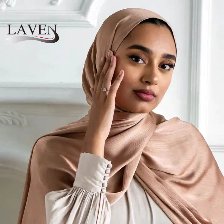 Laven Malaysia Premium Shawls Plain Chiffon Hijab Bawal จีบริ้วรอย Crinkle ผ้าพันคอมุสลิมฮิญาบผ้าคลุมไหล่