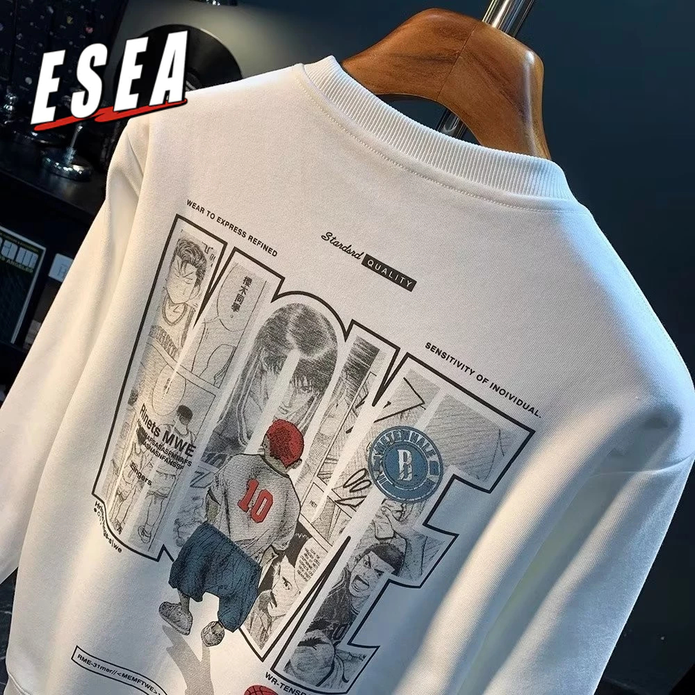 Esea เสื้อกันหนาวผู้ชาย Street Tide แบรนด์พิมพ์สไตล์ญี่ปุ่น Slam Dunk อเนกประสงค์คุณภาพสูง