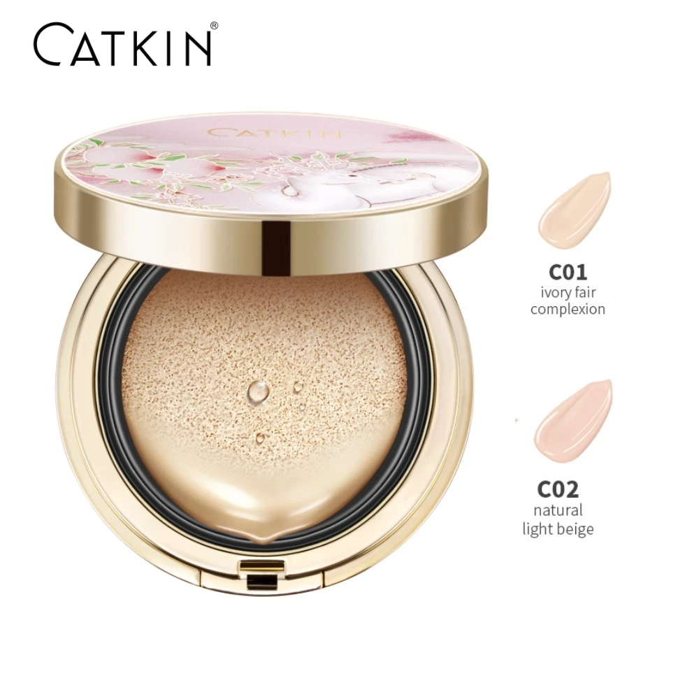 CATKIN PEACH BLOSSOM BB CUSHION คุชชั่นบีบีครีม คอนซีลเลอร์ รองพื้น ให้ความชุ่มชื้น ติดทนนาน 13g*3