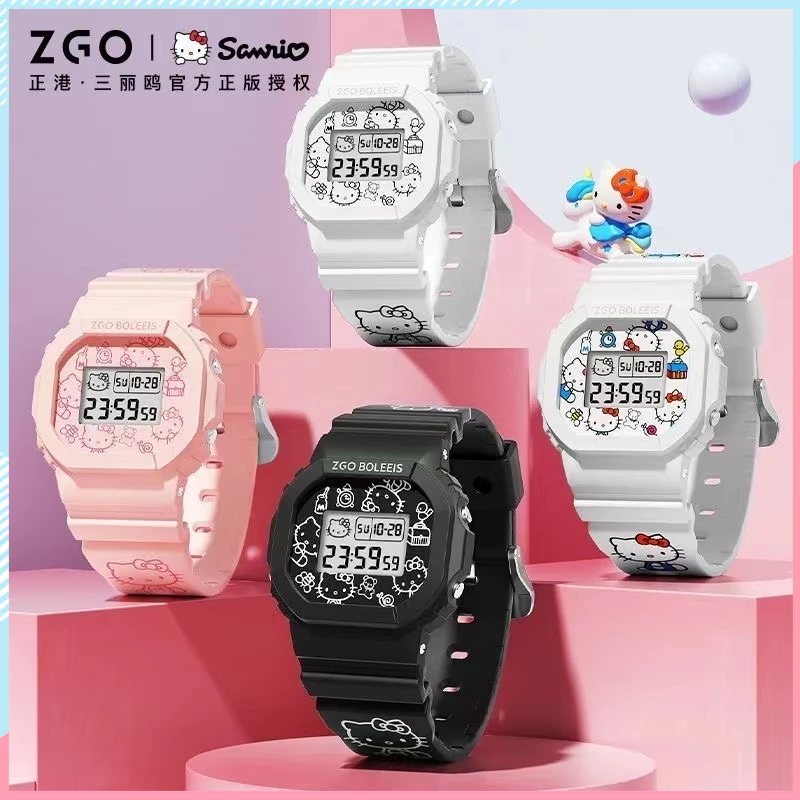 Zgo Sanrio Student Watch นาฬิกาอิเล็กทรอนิกส์กันน้ําสําหรับเล่นกีฬาระดับมัธยมศึกษาตอนต้นยอดนิยมของ H