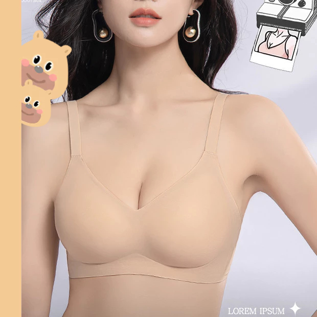bearbra ชุดชั้นในไร้รอยต่อ ยกทรงดันทรง บราดันนม เสื้อชั้นในผู้หญิง สวมใส่สบาย