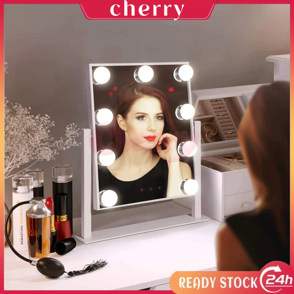 กระจก แต่งหน้า Hollywood makeup mirror มีไฟ LED ปลั๊ก USB ปุ่มหน้าจอสัมผัส 3 ไฟ