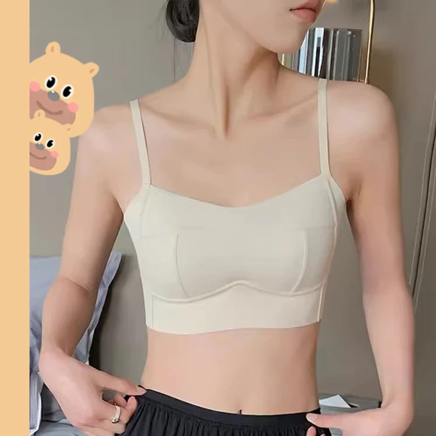 bearbra เสื้อชั้นในไร้รอยต่อฝรั่งเศสผู้หญิง เกาะอกผูกคอ สายเดี่ยว เสื้อชั้นในผู้หญิง