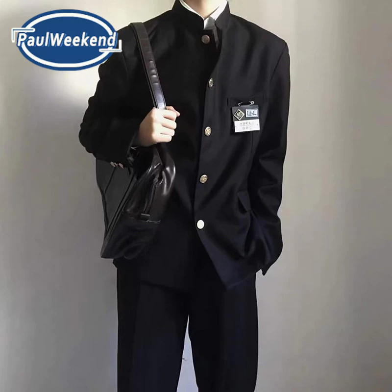 PaulWeekend คูปองชุดสูทผู้ชาย: SILVQWEYR การแสดงของนักเรียนสวมเสื้อสูทปกยืนแบบญี่ปุ่นชุดธุรกิจ