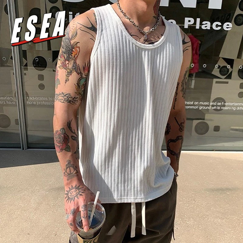 Esea American Casual Sleeve Vest เสื้อกล้ามกีฬาสไตล์เกาหลีสําหรับผู้ชาย