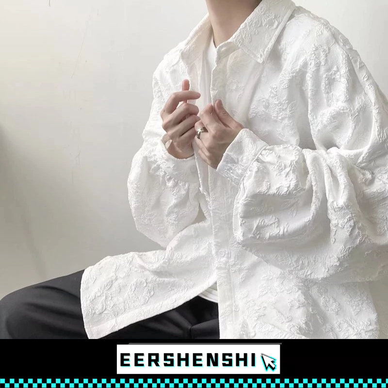 EERSHENSHI คูปองเสื้อเชิ้ตแขนยาวผู้ชาย: BHAPSHDGA High Street Jackets เสื้อหลวมอินเทรนด์จากญี่ปุ่น