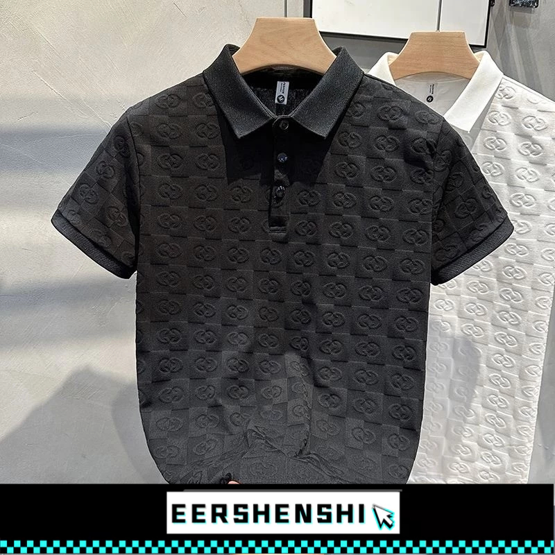 EERSHENSHI คูปองเสื้อโปโลผู้ชาย: BHAPSHDGA เสื้อยืดแขนสั้นปกหลวม ฤดูร้อน ผอม