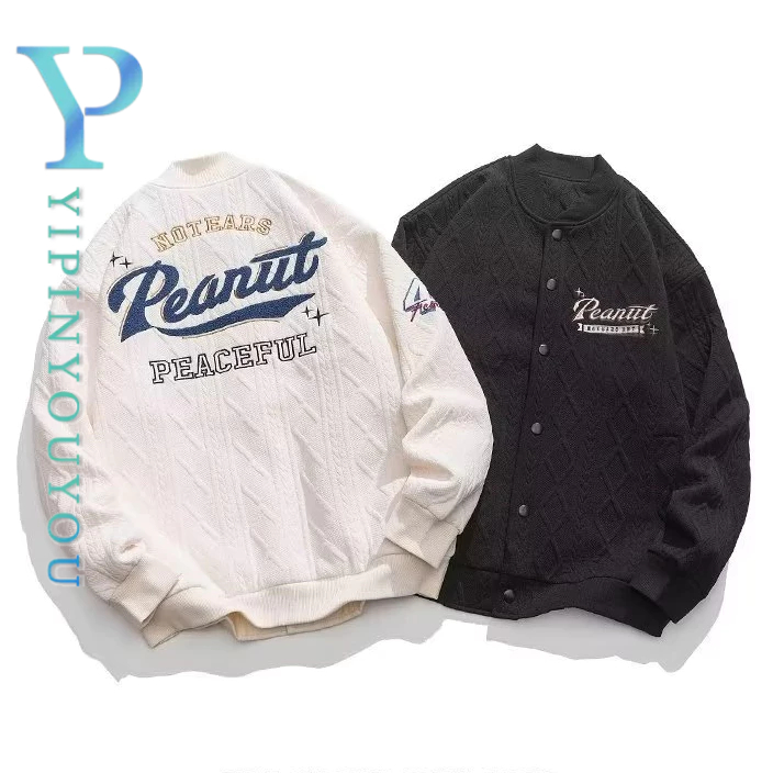 YIPINYOUYOU เสื้อแจ็คเก็ตผู้ชายออกแบบเย็บปักถักร้อยอเมริกันแฟชั่นแจ็คเก็ตเบสบอลใหม่