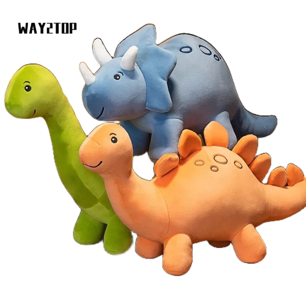 WAY2TOP Triceratops ของเล่นตุ๊กตา,ของขวัญการ์ตูนไดโนเสาร์ของเล่นตุ๊กตา,ตกแต่งบ้าน 30/40/50 ซม.ที่มีสีสันเด็กไดโนเสาร์ของเล่นสําหรับเด็กผู้หญิงเด็ก