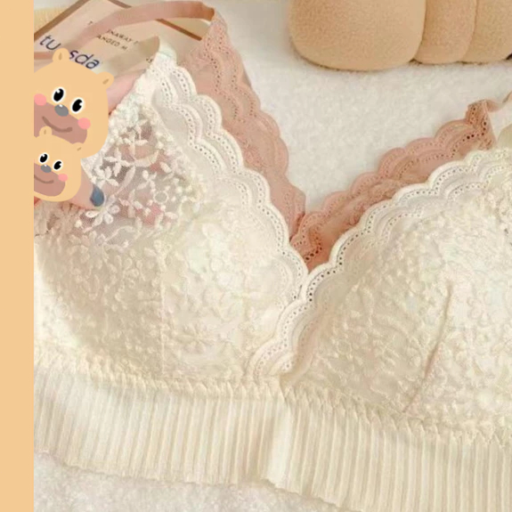 bearbra บราลูกไม้เซ็กซี่ เสื้อชั้นในผู้หญิง เสื้อชั้นในไร้ขอบ ยกทรงดันทรง พร้อมส่ง