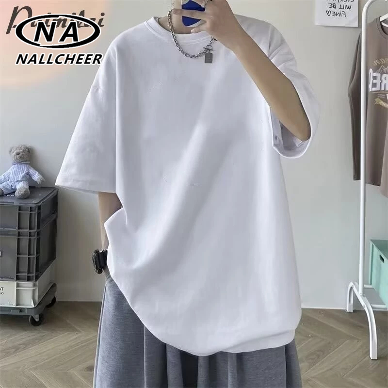 เสื้อยืดคอกลมผู้ชาย คอกลม ทรงหลวม ทรงโอเวอร์ไซส์ M-5XL