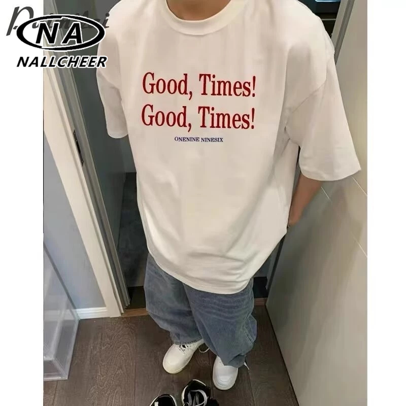 เสื้อยืดคอกลม แขนสั้น พิมพ์ลายตัวอักษรภาษาอังกฤษ ทรงหลวม สไตล์มินิมอล แฟชั่นสําหรับผู้ชาย
