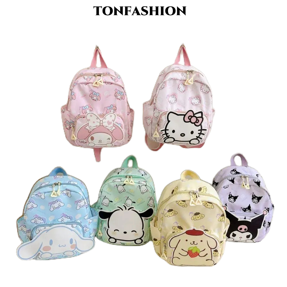 Tonfashion กระเป๋าถือ กระเป๋าสะพายไหล่ ลายการ์ตูนอนิเมะ Kawaii น่ารัก อเนกประสงค์ สําหรับเด็กผู้หญิง