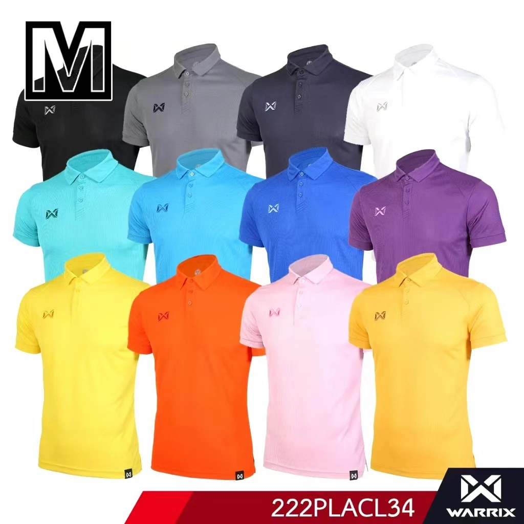 NOMADNEST เสื้อโปโลผู้ชาย Warrix คลาสสิค สไตล์ชายและหญิง แขนสั้น คอตั้ง สีทึบ สวมใส่สบาย ไม่ต้องรีด