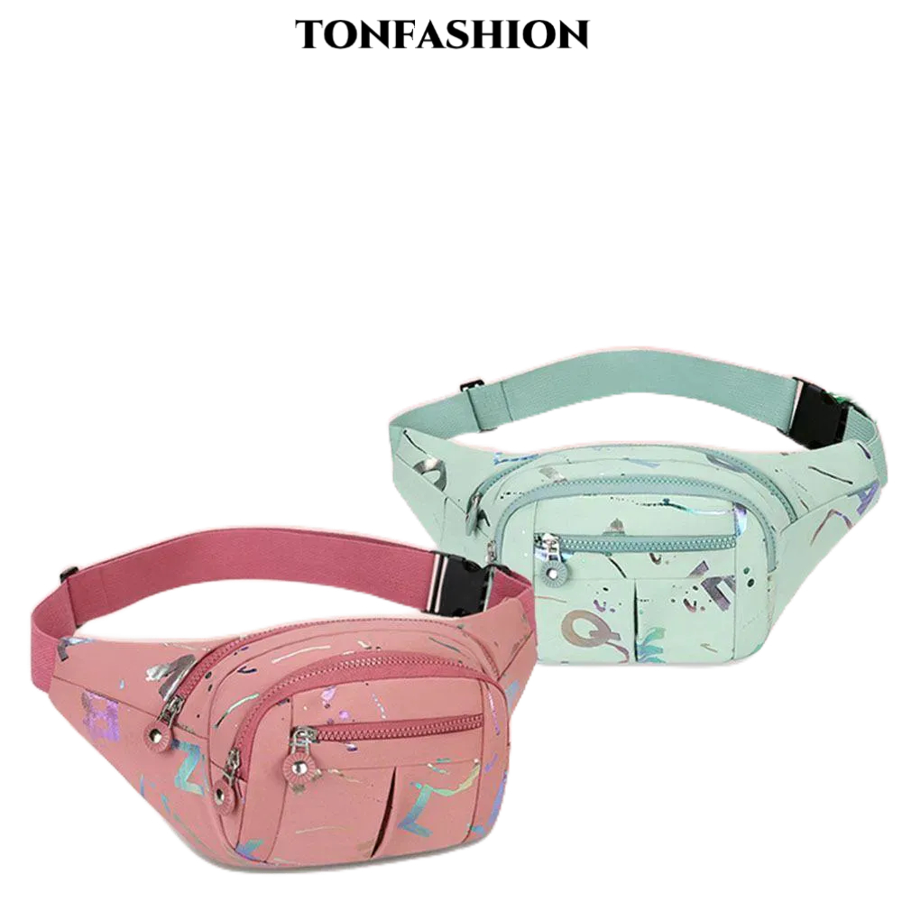 Tonfashion กระเป๋าคาดเอว กระเป๋าคาดอก กระเป๋าสะพายไหล่ อเนกประสงค์ กันน้ํา พิมพ์ลายตัวอักษร ปั๊มร้อน น้ําหนักเบา สไตล์สปอร์ต