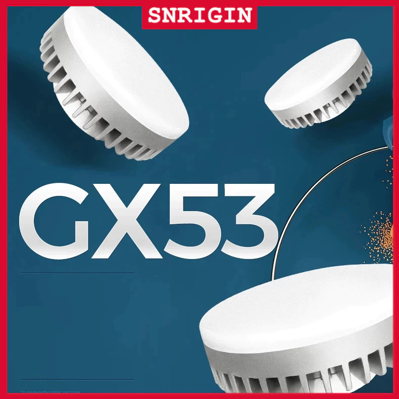 SNRIGIN หลอดไฟ Gx53 หลอดไฟประหยัดพลังงานความสว่างสูง
