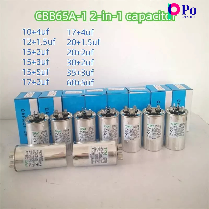 Window Air Cbb65a-1 ประเภท Conditioning 2 in 1 Capacitor 12+1.5 15+1.5 15+3UF 17+2UF 20+1.5 UF 20+2U