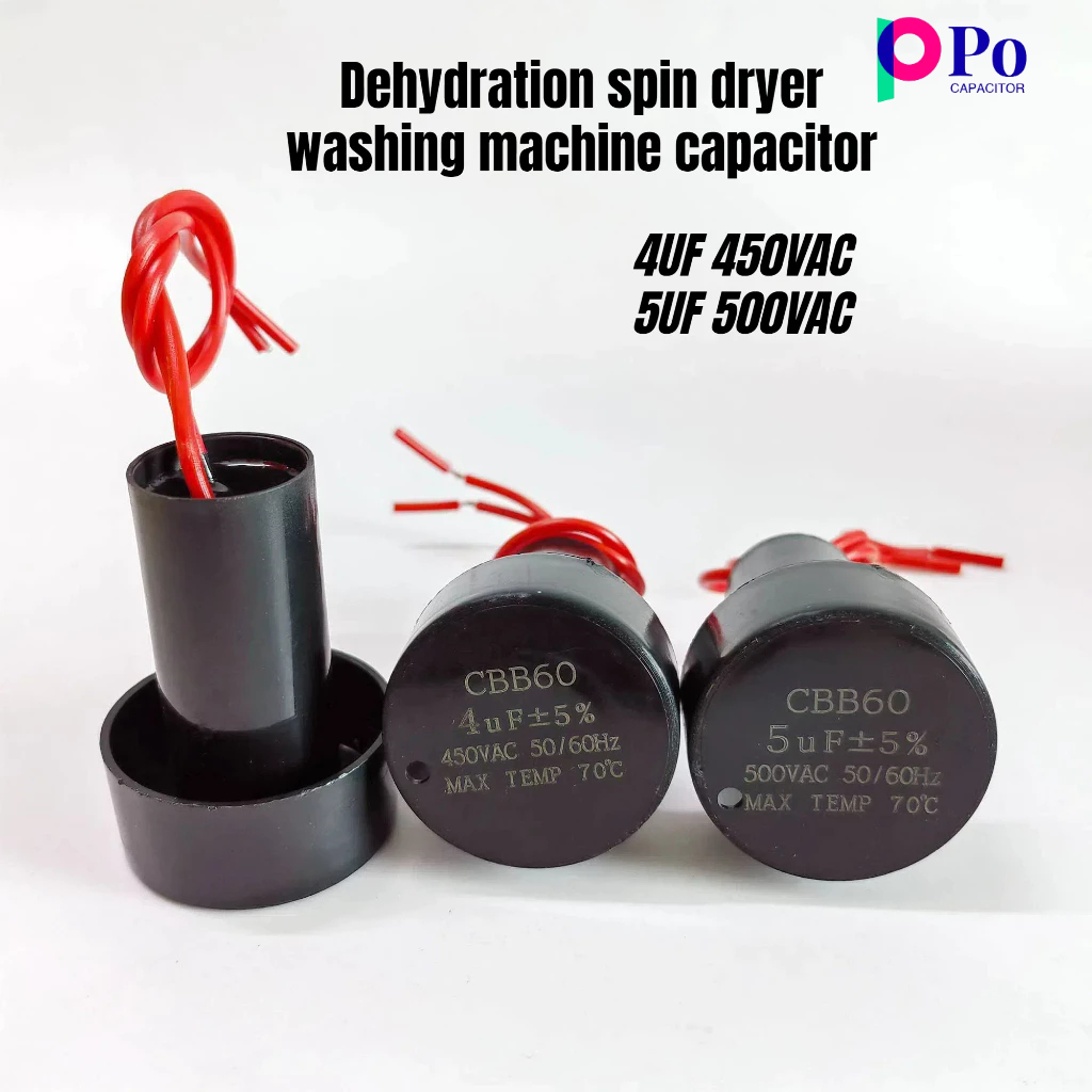 เครื่องซักผ้าอบแห้ง Cbb60 เครื่องเป่า hine Motor Starter Capacitor 4UF 5UF pxa