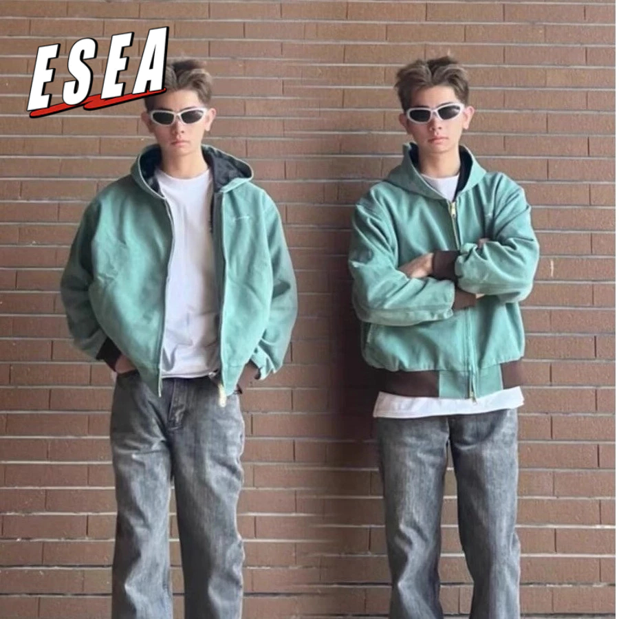 Esea Autumn New American Retro Lake Green Detroit Overalls Tide