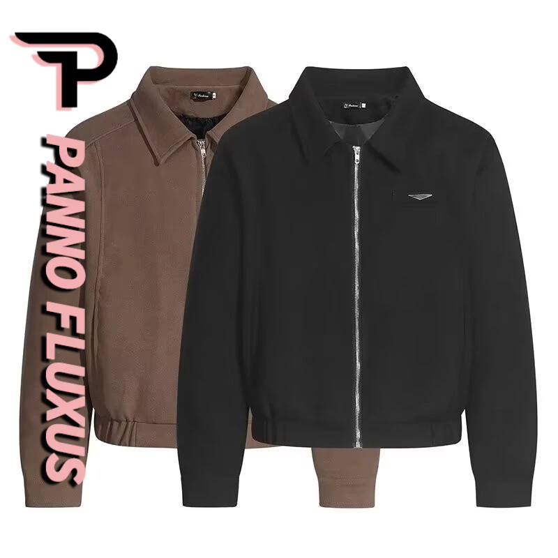 Pannofluxus เสื้อแจ็คเก็ตผู้ชาย ฤดูใบไม้ผลิและฤดูใบไม้ร่วง high-end สไตล์เย็น niche เบาะไหล่ซิปแจ็คเก็ต