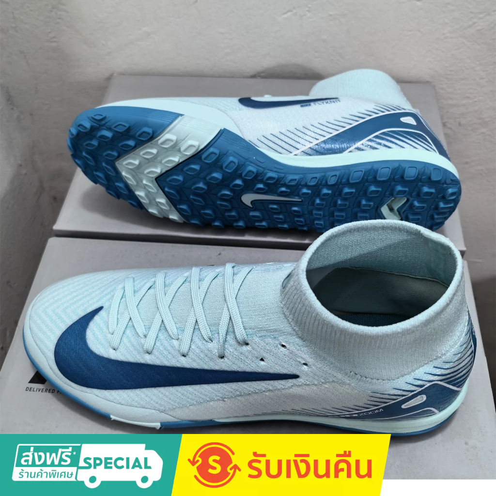 Air Zoom Mercurial Superfly 10 Elite TF 39-45 รองเท้าฟุตบอลถักกลางแจ้งสําหรับผู้ชายรองเท้าฟุตบอลกันลื่นและทนต่อการสึกหรอ
