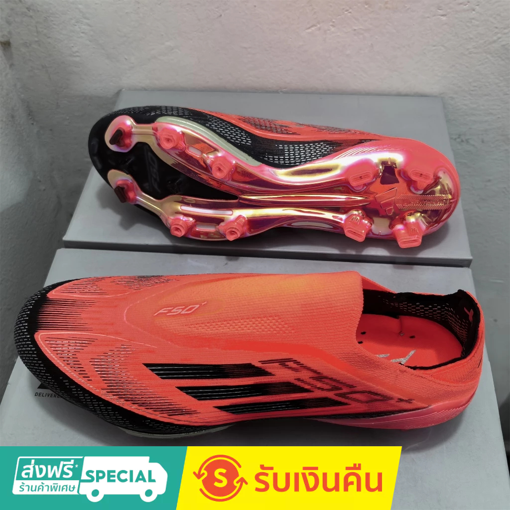 F50+ LIGHTSTRIKE PRO Elite FG 39-45 รองเท้าฟุตบอลถักกลางแจ้งสําหรับผู้ชายรองเท้าฟุตบอลกันลื่นและทนต่อการสึกหรอ