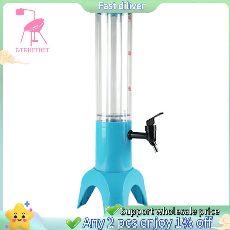 1.5L Beer Dispenser Tower Easy Clean Integrated Tap with Ice Tube Clear Beverage Tower Dispenser-Bla