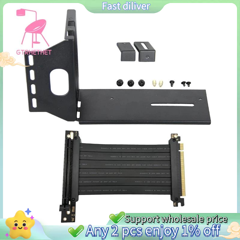 ขาตั้งการ์ดจอ GPU พร้อมสายเคเบิลต่อขยาย PCI-E แนวตั้งในตัว