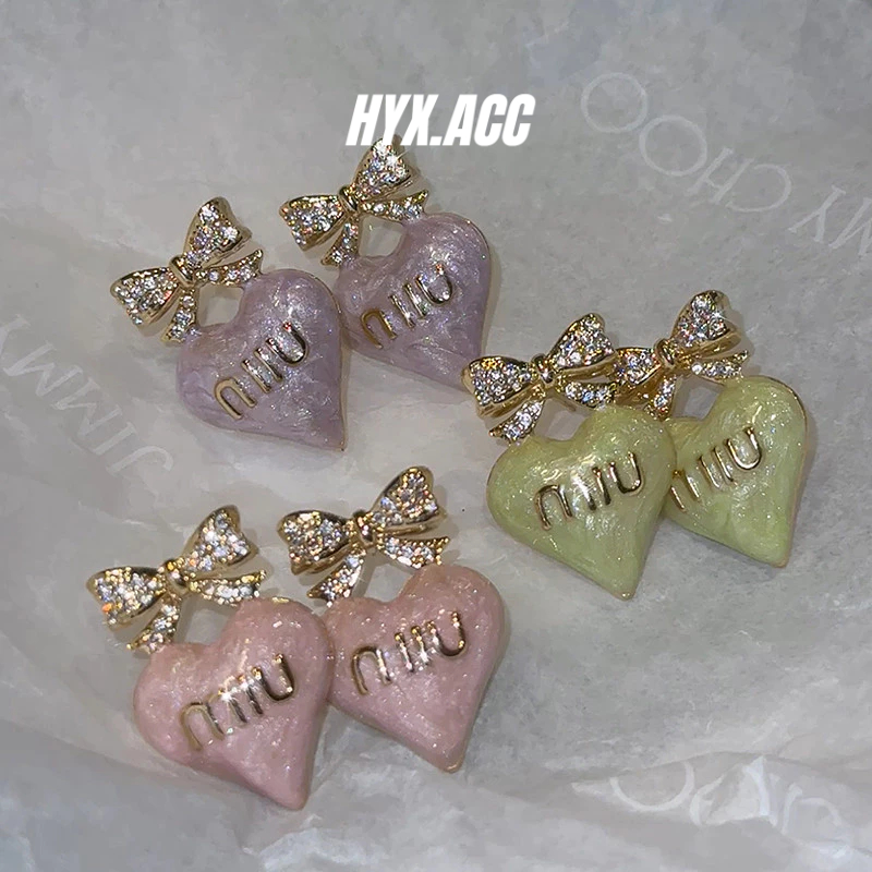 ต่างหูผู้หญิง Sweet Lady [Miu] ต่างหูรูปหัวใจกุทัณฑ์ S925 ต่างหู