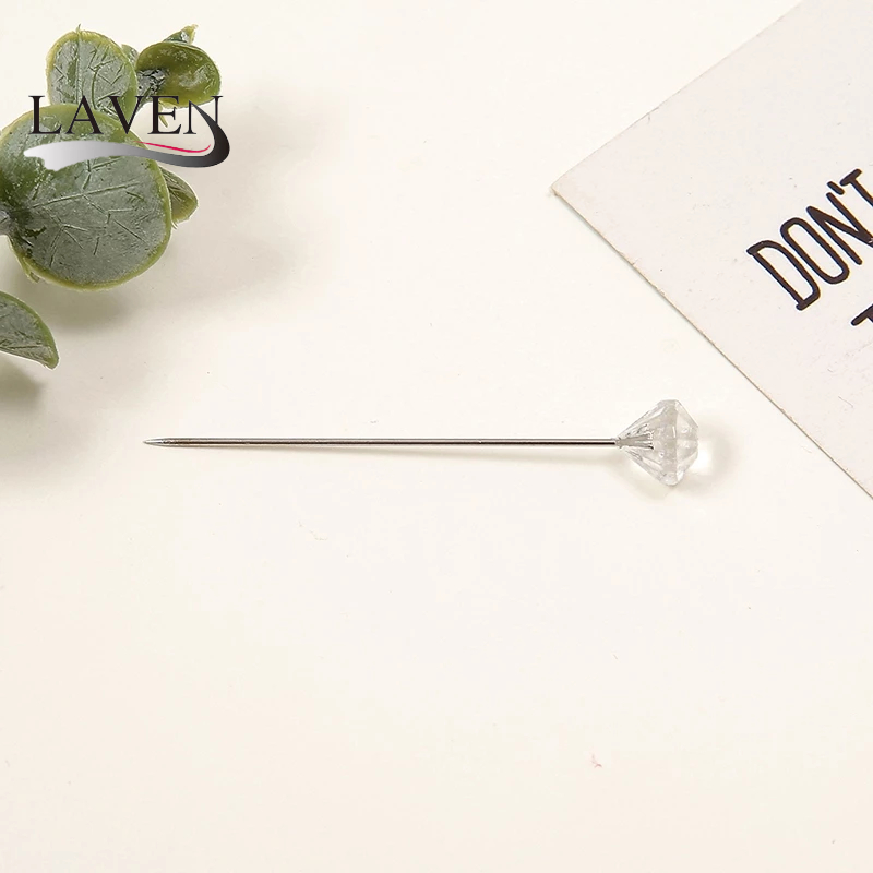 Laven 100 ชิ้น/ถุงผ้าพันคอมุสลิมเข็มกลัด Pin Pearl Diamond ผ้าพันคอ Pin คลิปผ้าพันคอผ้าไหมผ้าคลุมไหล่ Safty อุปกรณ์เสริม