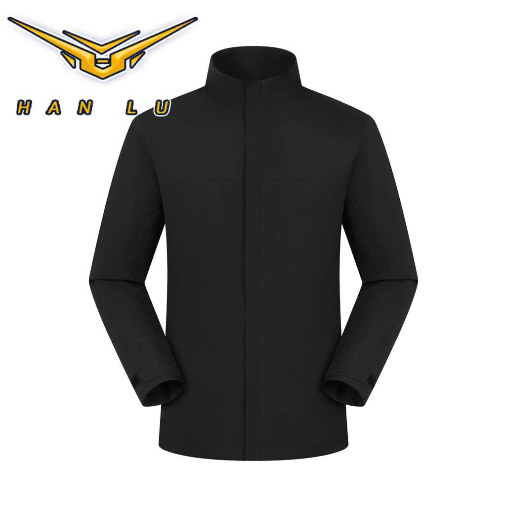 Hanlu เสื้อแจ็คเก็ตกันลมและกันน้ําโลโก้ที่กําหนดเองชุดทํางานกลางแจ้ง