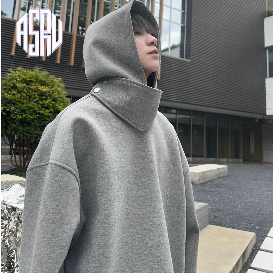 Asrv ฤดูใบไม้ร่วงผู้ชายและผู้หญิงหลวมผ้าฝ้ายคลุมด้วยผ้าเสื้อกันหนาวอเมริกันถนนสูงยืนปกเสื้อคลุมด้วยผ้า