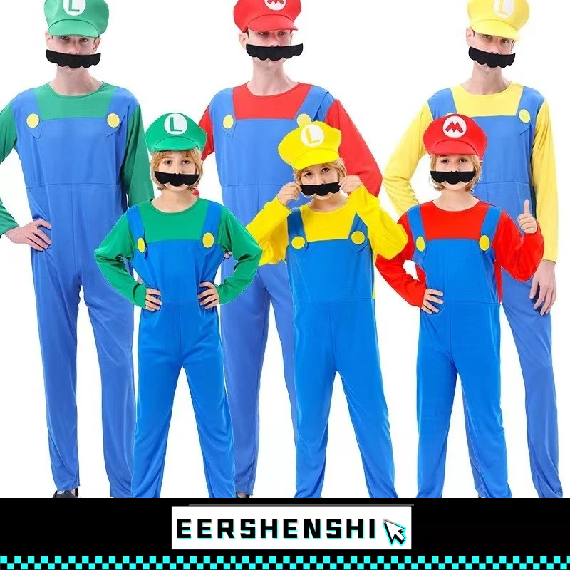 EERSHENSHI ฮาโลวีนคอสเพลย์อะนิเมะเครื่องแต่งกายเด็กมาริโอเครื่องแต่งกายซูเปอร์แมรี่เพราะคอสเพลย์พรรคเครื่องแต่งกาย