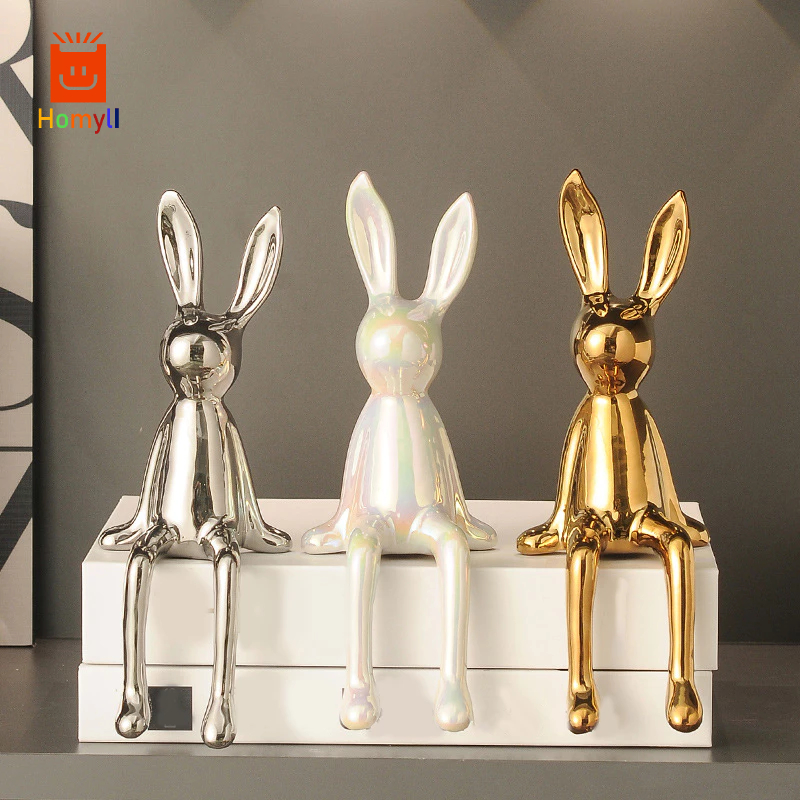 [ Fast shipping ] รูปปั้นตัวเลขสัตว์ห้องโถงอีสเตอร์ห้องนอนสํานักงานกระต่ายประติมากรรม