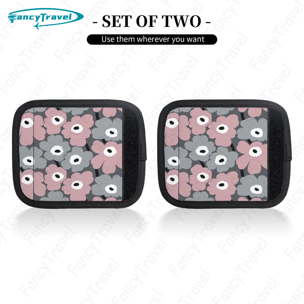 Fancytravel Unikko Flower ผ้าพันด้ามจับกระเป๋านีโอพรีนแบบนุ่ม-ด้ามจับกระเป๋าเดินทางที่สะดวกสบาย ฝาครอบป้องกันสำหรับที่จับกระเป๋าเดินทาง