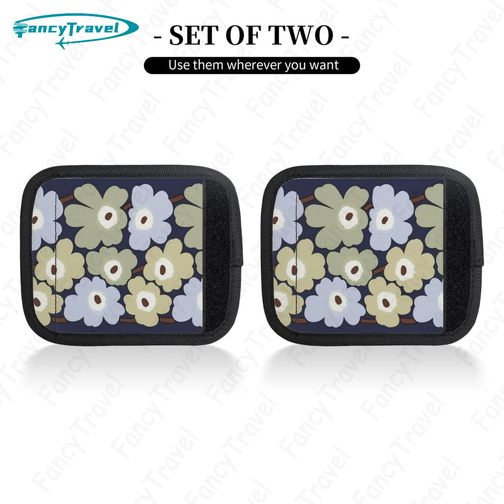 Fancytravel Unikko Flower ผ้าพันด้ามจับกระเป๋านีโอพรีนแบบนุ่ม-ด้ามจับกระเป๋าเดินทางที่สะดวกสบาย ฝาครอบป้องกันสำหรับที่จับกระเป๋าเดินทาง