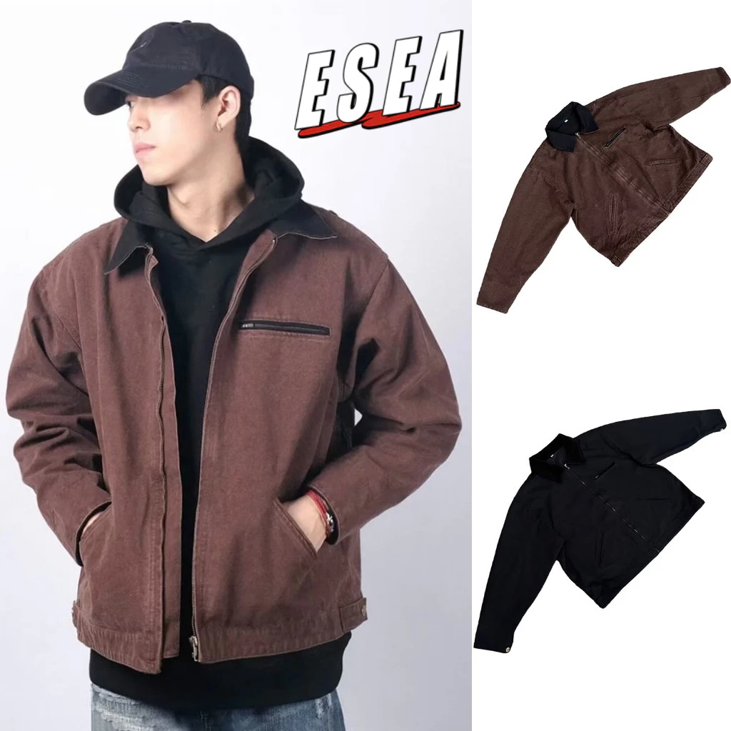 Esea ฤดูใบไม้ผลิและฤดูใบไม้ร่วง Detroit Lapel Jacket เสื้อแจ็คเก็ตลำลองผู้ชาย