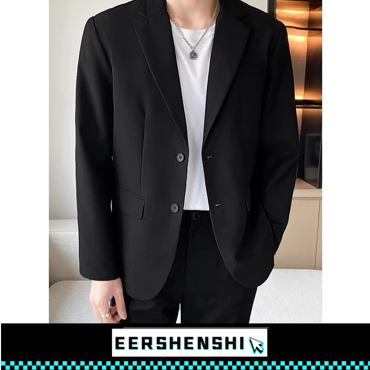 EERSHENSHI เสื้อสูทผู้ชายฤดูใบไม้ร่วงอินเทรนด์หลวมทุกการแข่งขันชุดลําลอง