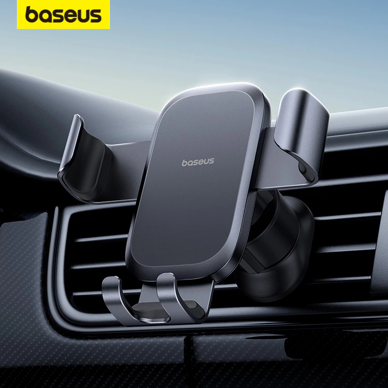 Baseus Metal Age Go ที่ยึดโทรศัพท์ในรถยนต์ แบบแรงโน้มถ่วง รุ่นติดช่องแอร์ ป้องกันการสั่น ลดเสียงรบกวน