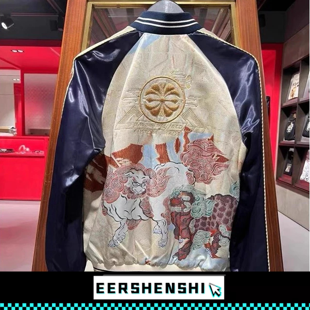 EERSHENSHI เสื้อแจ็คเก็ตผู้ชายปักลายแฟชั่นแบรนด์เย็บชุดเบสบอลผู้ชายอินเทรนด์ทุกการแข่งขัน