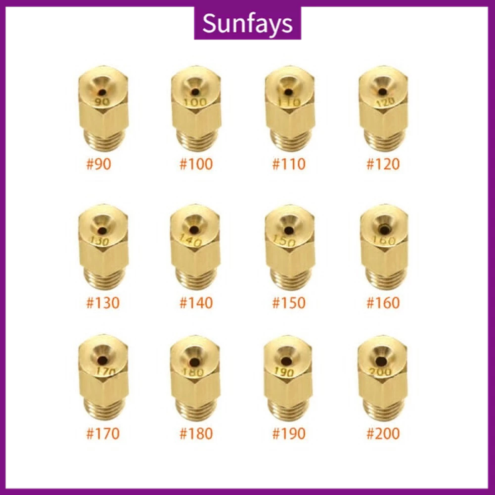 ✨ใหม่ คาร์บูเรเตอร์ เจ็ทหลัก สําหรับ Mikuni VM TM Carb 12 ชิ้น ต่อชุด #90- #200 เจ็ทรถจักรยานยนต์