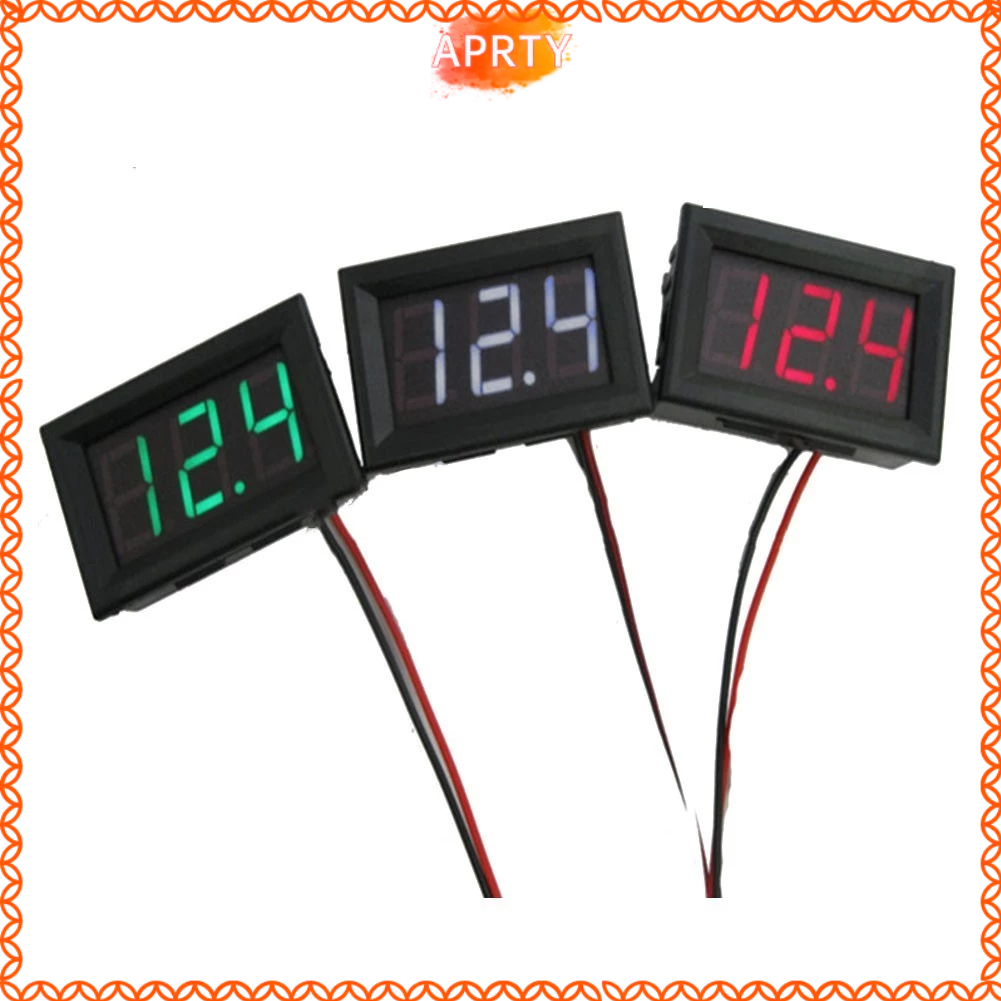APRTY0.56 นิ้ว LED Digital 2-line DC Voltage Table Red Blue Green DC4.5-30V Voltmeter