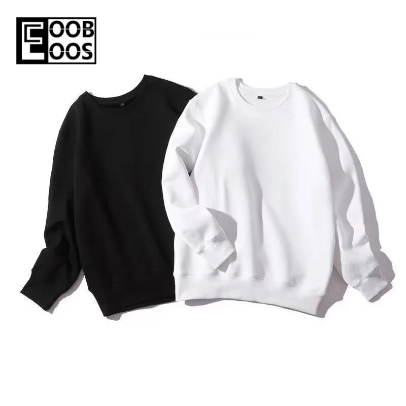 BOOBOOS เสื้อกันหนาวผู้ชายสไตล์เกาหลีอินเทรนด์ อิน สไตล์คู่รักเสื้อฮู้ดสีทึบเข้ากันทั้งหมด