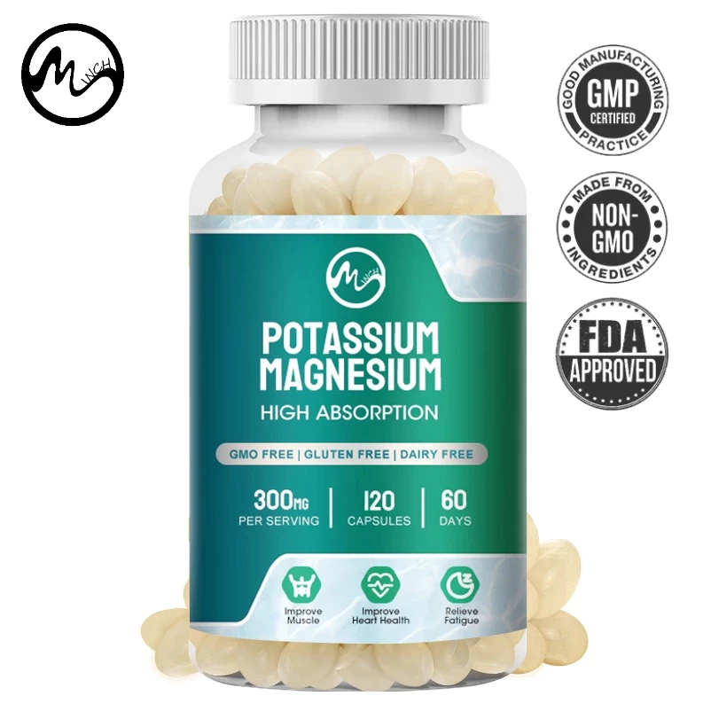 Minch Potassium Magnesium โพแทสเซียมแมกนีเซียม 200 มก. และแมกนีเซียม 100 มก. ดูดซึมง่าย ดูดซึมง่าย สําหรับผู้ชายและผู้หญิง